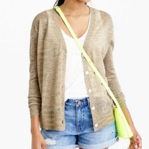 J. Crew Gold Metallic Button Cardigan Size Small